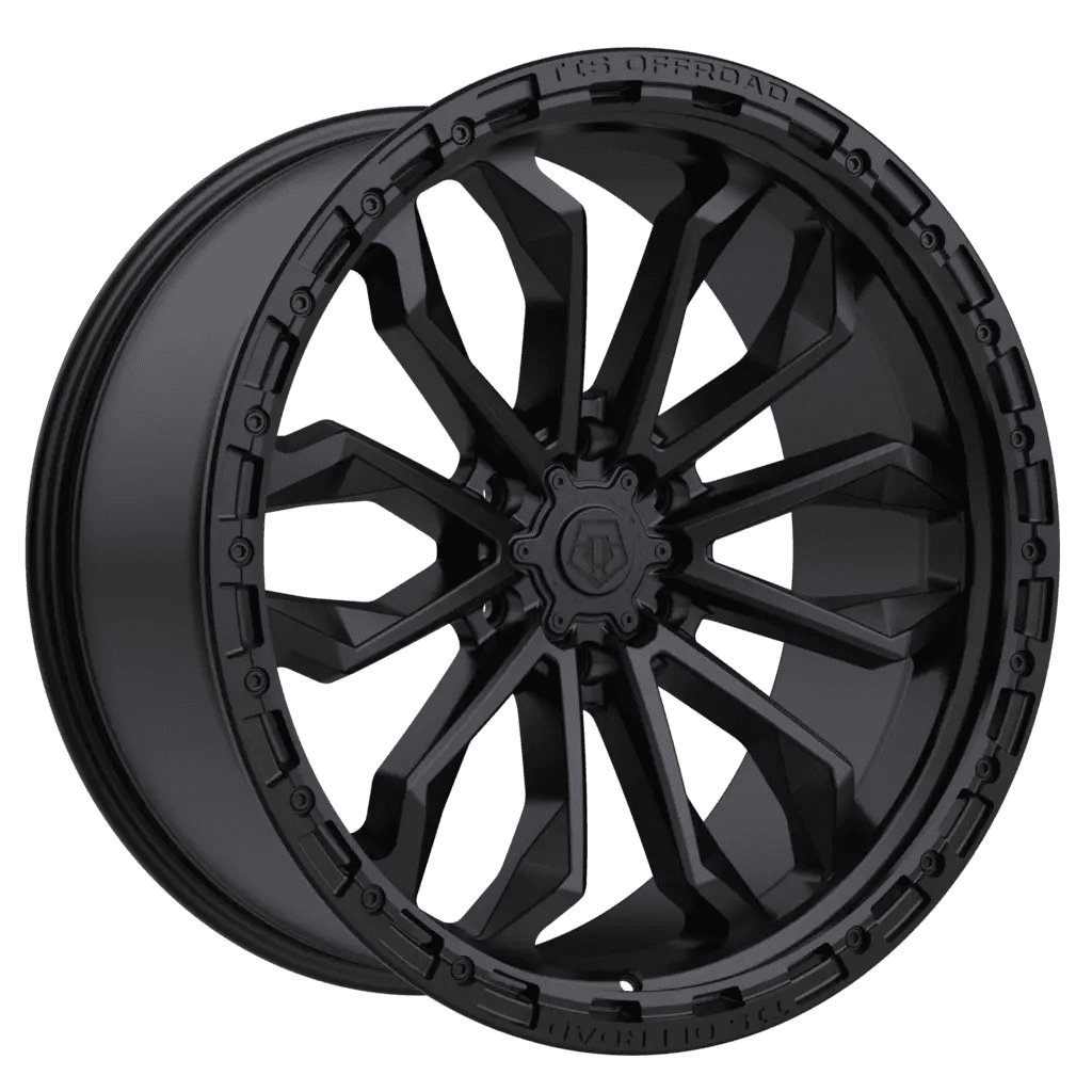 1 TIS 22x10 6X135 +10 556SB Satin Black w/Cast Bead Ring Wheel Rim ...