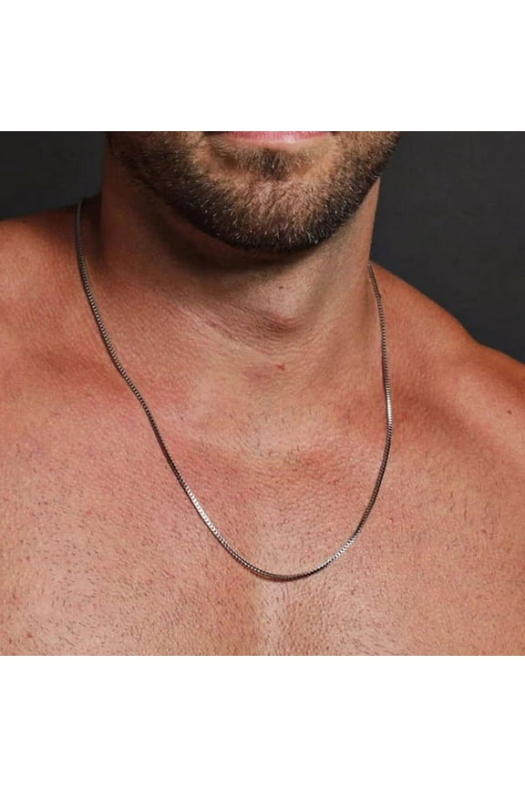 1 TO 3MM THICK 14K White Gold BOX CHAIN NECKLACE FOR MEN JEWELRY LINK CHOKER WITHI 18 TO 24 INCH