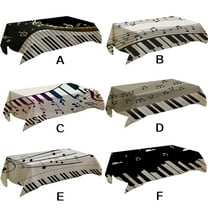 1 Tablecloth Piano Music Pattern Table Cloth Rectangular Tea Table Cover Dining Home Decor Table Cloth