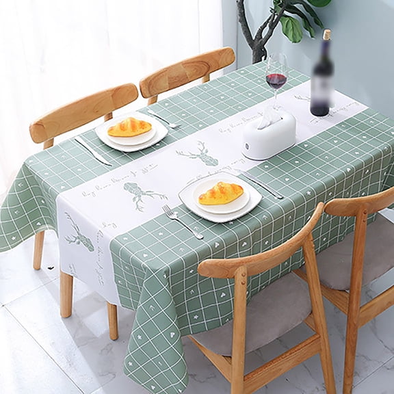 1 Tablecloth Summer Sunflowers Lemon Table Cover Watercolor Deer Printed Tablecloth Plastic Floral Tablecloth Dining Kitchen Room Picnic Camping Party Holiday Decor Table Cloth