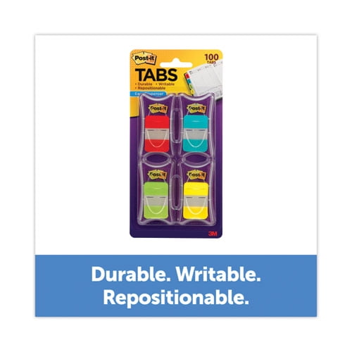 1" Tabs, 1/5-Cut Tabs, Assorted Colors, 1" Wide, 100/pack | Bundle of 2 Packs