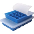 thumbnail image 1 of 1 Tbsp & 2 Tbsp Silicone Freezer Molds - Perfect for Storing Garlic, Herbs, Ginger, Pesto, Tomato Paste, Lemon Juice,Vegetable Purees,Purees and More - Silicone Food Freezer Tray (Blue 2 Pack), 1 of 7
