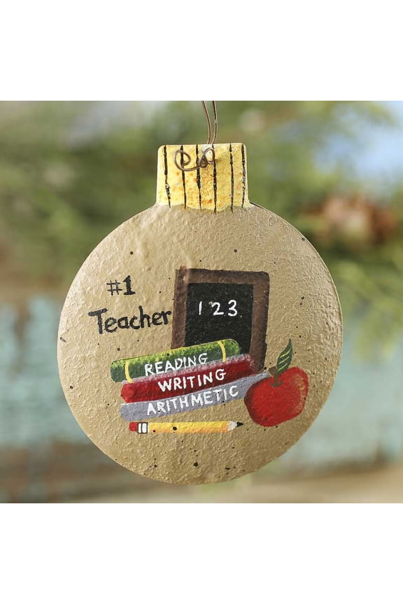 #1 Teacher Rustic Metal Ornaments by Factory Direct Craft - Unique and Thoughtful Gifts for Teachers
