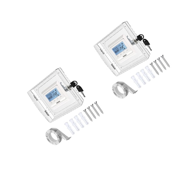 1. Thermostat Guard Cover, Clear Protector Case with Childproof, Fit for All Models, 2pcs