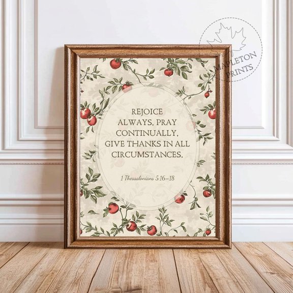 1 Thessalonians 5 16 18 Bible Verse Scripture Unframed Paper Print