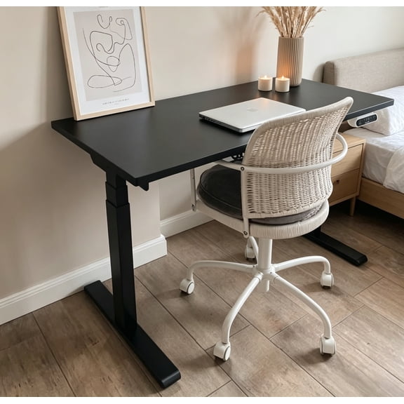 1'' Thick 60x24'' Particle Board Table Top,Black | Seamless Rectangular Particle Board for Standing Desk, Home Office, Desk Top DIY, Garage Workbench, Washer Dryer Countertop