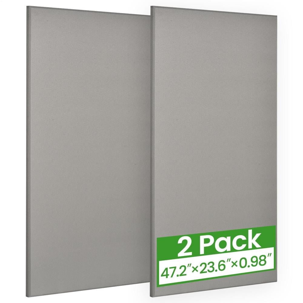 1” Thick Acoustic Panels, 2 Pack 47.2” x 23.6” Fiberglass Sound Absorbing Panels for Home Theater Office Wall, Gray