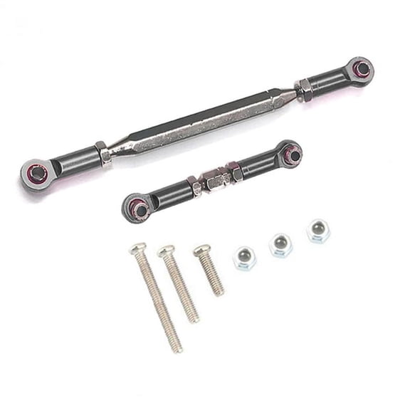 Metal Adjustable Steering Linkage Servo Link Pull Rod Turnbuckle for MN D90 D99 MN-90 -45 1/12 RC Car Crawler,Grey