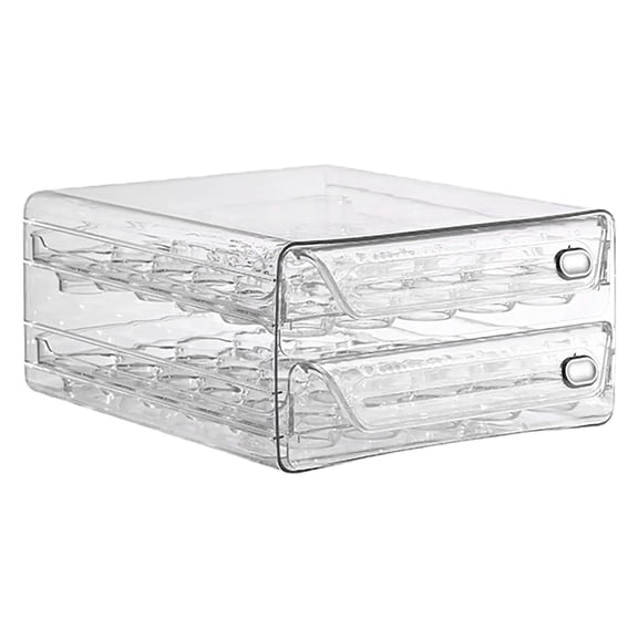 1-Tier/2-Tier Clear Egg Container With Lid for Refrigerator Organization,Large Capacity Durable Plastic Stackable Egg Holder for Kitchen or Pantry Organization and Storage, 1Pc(Clear4,11.6x10.2x5.1")