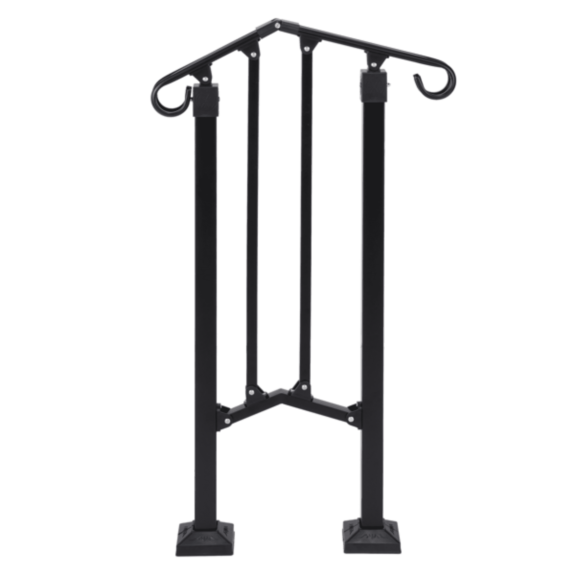 1‑Tier ABS Plastic Handrail for Patio Courtyard Stairs, Matte Black