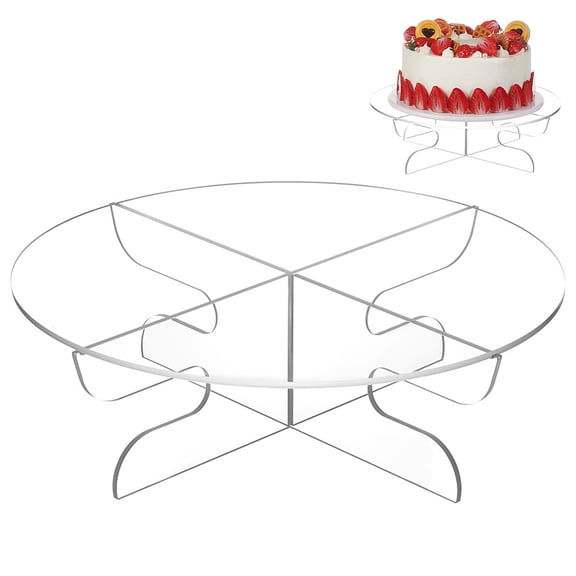 1 Tier Acrylic Round Cake Stand with Base Clear Cupcake Holder Display Stand Cake Making Supplies for Party Birthday Party Wedding Home Decoration