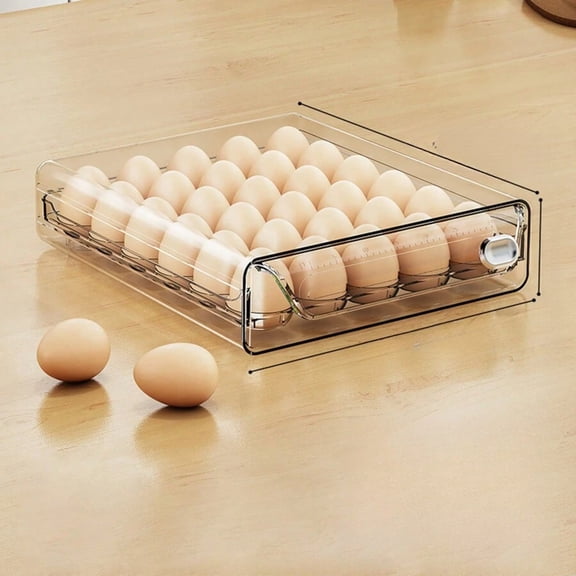 1 Tier Egg Storage Box,30 Grid Stackable PET Egg Storage Set,Multi-Layer Egg Tray Container,Drawer Type Egg Storage Organizer,Transparent Fresh Organizer,For Kitchen Refrigerator Use