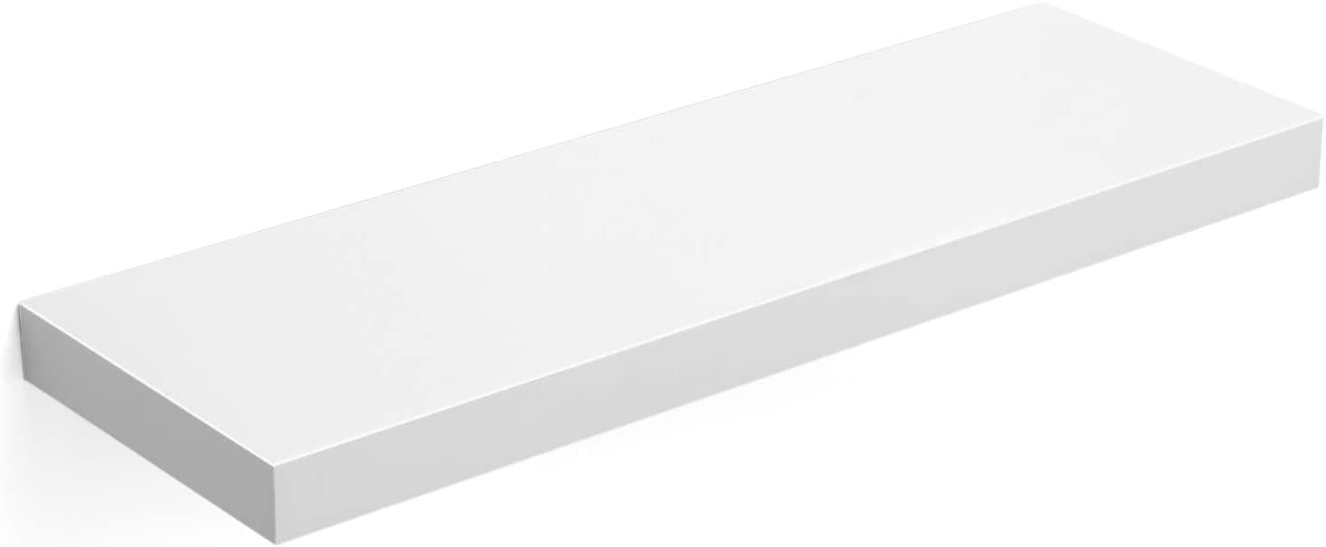 White MDF Floating Wall Shelf for Living Room and Kitchen