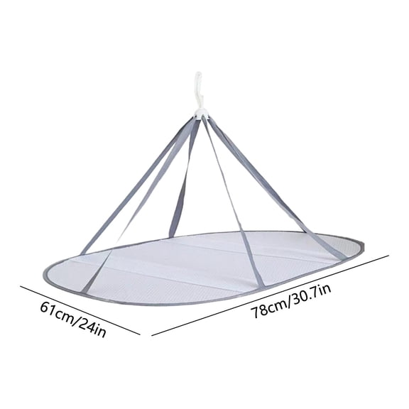 1-Tier Folding Mesh Clothes Drying Rack,Drying Basket With Breathable Mesh,Sweater Drying Rack Flat Mesh,Clothes Air Dryer for Hanging Bras,Portable Mesh Clothes Drying Net for Delicate Garments