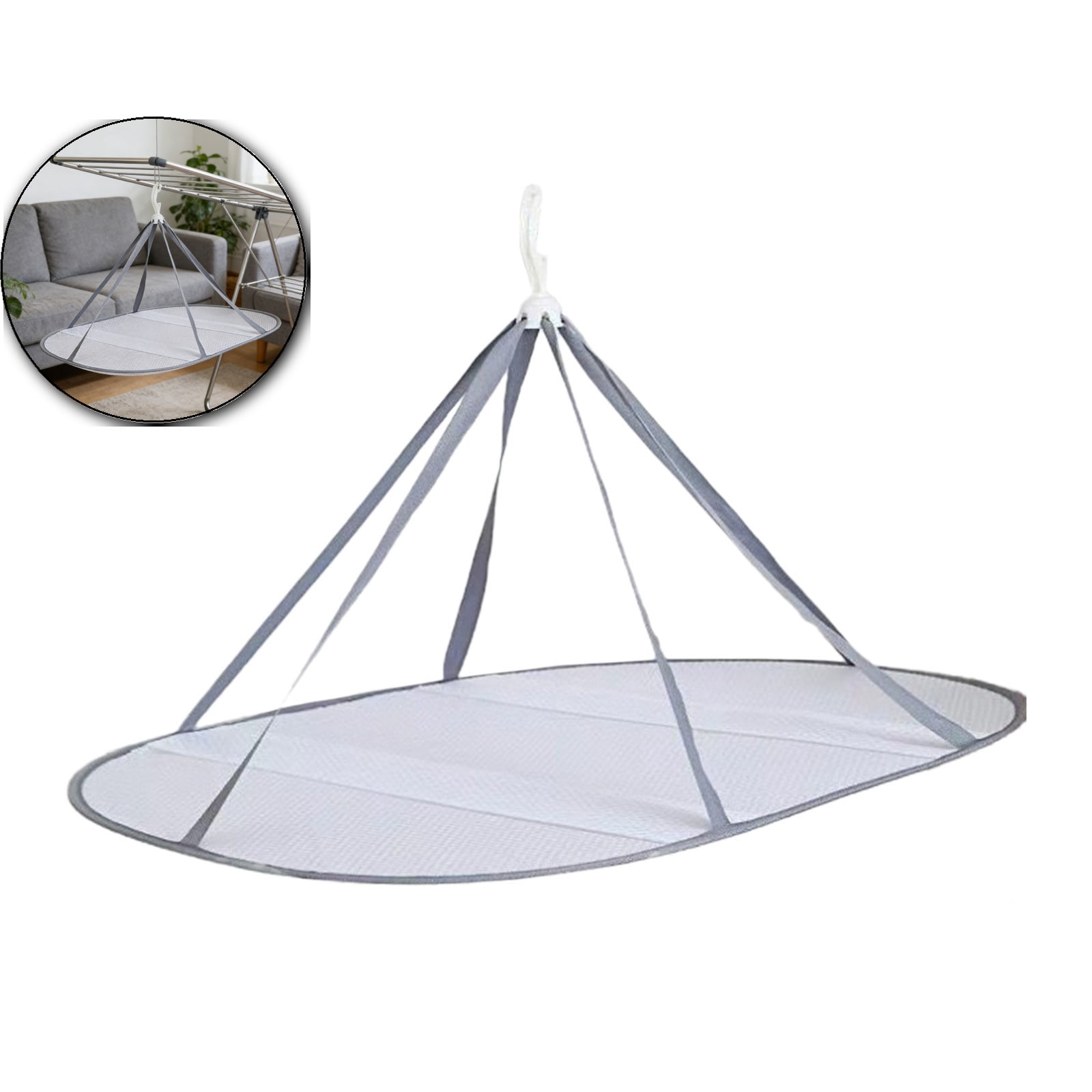1-Tier Folding Mesh Clothes Drying Rack, Hanging Sweater Dryer for ...