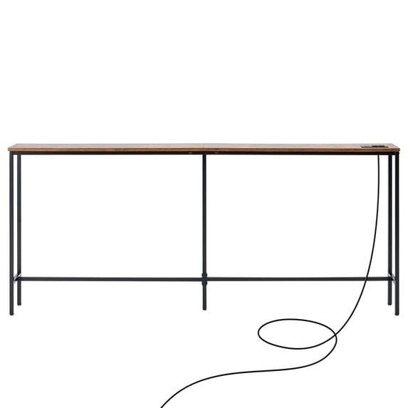 1-Tier Narrow Console Table with Charging Station - 70.9" Entryway Sofa Table