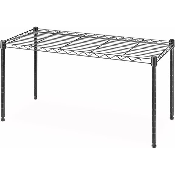1 Tier Shelving Units, Wire Rack Storage Organizer, 30" L x 14" W x 15" H, Black