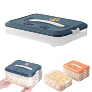 1-Tier Stackable Airtight Storage Containers 12.04x9.05in   1PC Multi-Layer Plastic Box for Dumplings/Cookies with Timer Blue