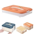 thumbnail image 1 of 1-Tier Stackable Airtight Storage Containers (12.04x9.05in) – 1PC Multi-Layer Plastic Box for Dumplings/Cookies with Timer (Orange), 1 of 9