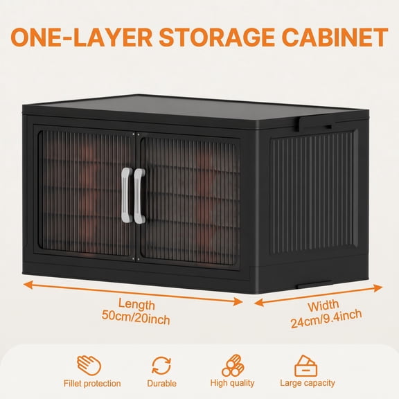 1-Tier Stackable Dustproof Mobile Storage Organizer - No Assembly Required, No Rolling Wheels, Space-Saving Home Organizer for Toys, Snacks, Sundries