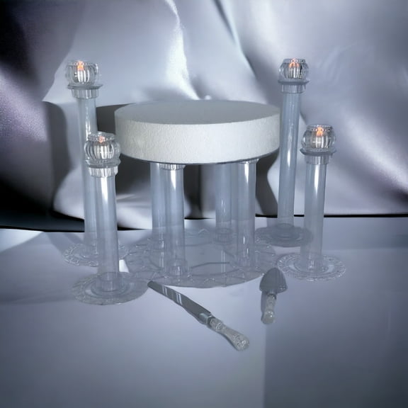 1 Tier Sturdy Durable Circle Clear Acrylic Versatile Tiered Dessert Cake Stand (SKU-EW1TR)