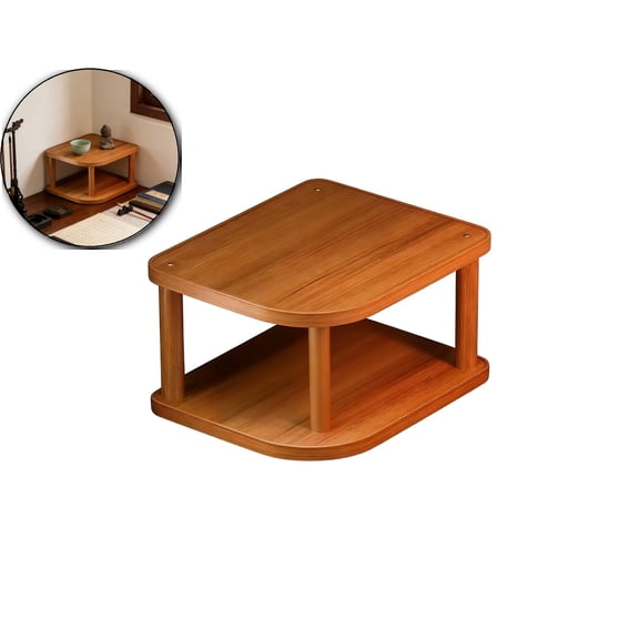 1-Tier Wooden Desktop Organizer Shelf – Vertical Corner Storage Rack for Office & Home – Multi-Purpose Stand for Cups, Cosmetics & Stationery (9.2 x 6.7 x 6.7 In)