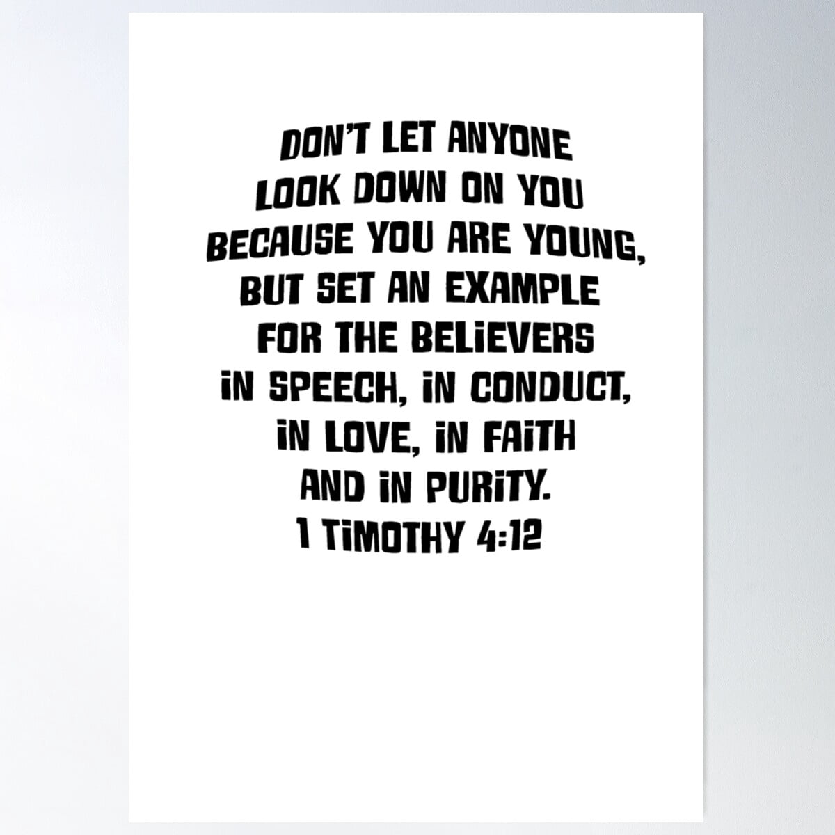 1 Timothy 4:12 Poster Wall Art, Modern Wall Decor For Living Room ...