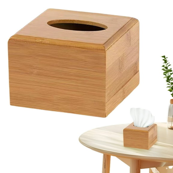 1 Tissue Box,Tissue Box Cover Holder Natural Wooden Storage Organizer For Desk Bathroom Living Room Home Decor With Modern Design