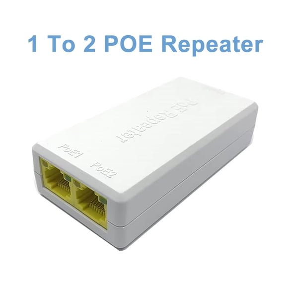 1 To 2 Port 100Mbps POE Extender Network Switch Repeater IEEE802.3af/at Plug&Play for PoE Switch NVR IP Camera AP