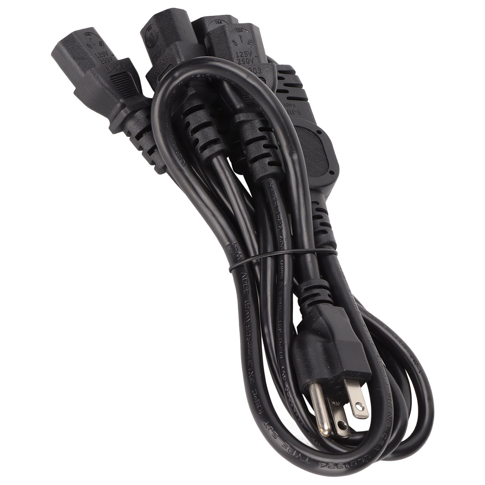 1 To 4 Extension Cord Splitter, 515P Male To 4 X IEC 320 C13 Female 1