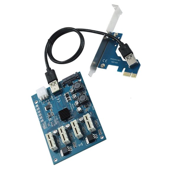 1 To 4 port PCIE Slot Adapter Multiple GPU Mining Expansion Solution ASM1184e