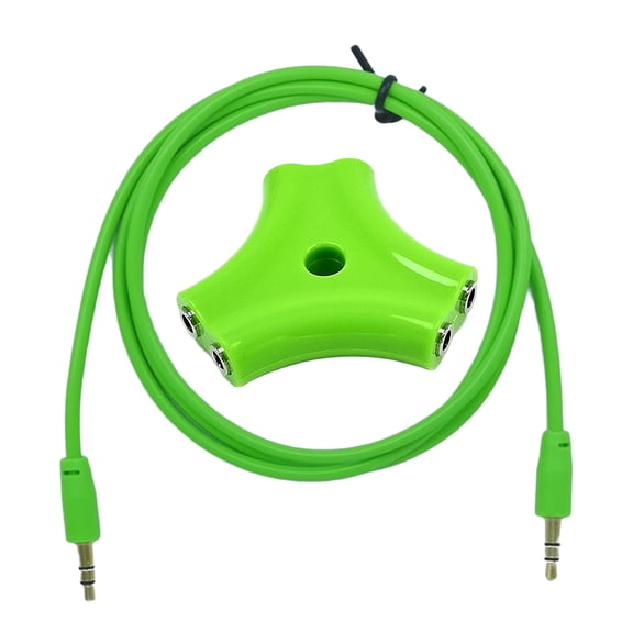 1 To 5 3.5mm Headset Audio Signal Splitter Practical Earphone Splitter With 1 Meter Size Audio Signal Cable Green