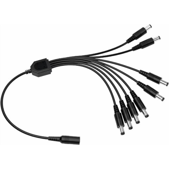 1 To 8 Cctv Dc Power Splitter Cable High Quality 5.5Mm 2.1Mm For Security Cam...