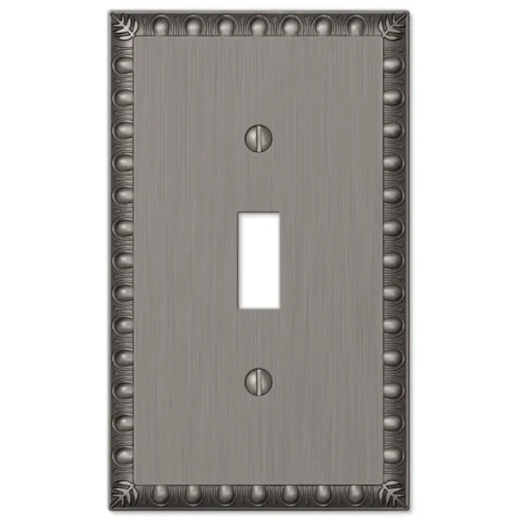 1 Toggle Antique Nickel Wallplate Traditional Cast Metal Home Decor Accent