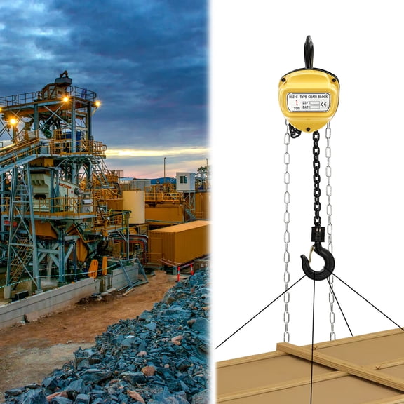 1 Ton 9.84ft Modern Orange Chain Puller Block Chain Lift Hoist Hand Tools Chain Lifting+Hook