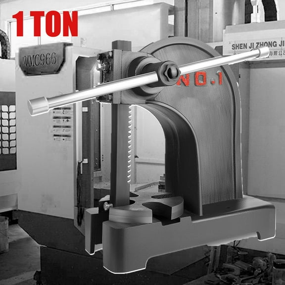 1 Ton Arbor Press with 3 Drift, Manual Cast Iron Arbor Press, 11.73"H Heavy Duty Manual Desktop Arbor Press, Reversible Ram Heavy Duty Manual Arbor Press, Black