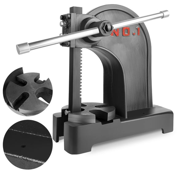1 Ton Black Arbor Press, 8.5 inch Maximum Height Manual Press,Manual Press Cast Iron Body,for Stamping