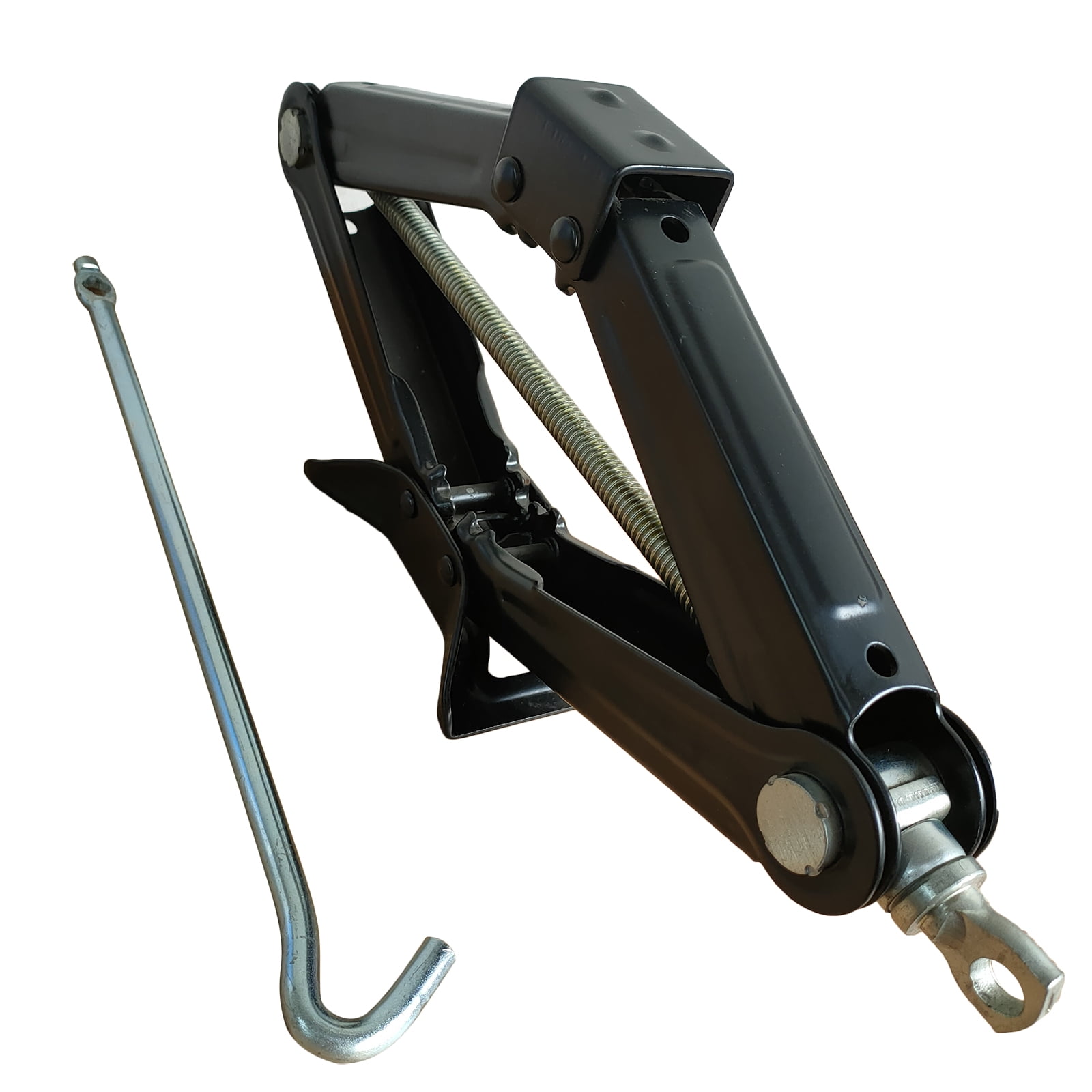 1-Ton Black Scissor Jack with Double-Layered Steel Construction and Quick-Lift Technology for SUVs and Trucks