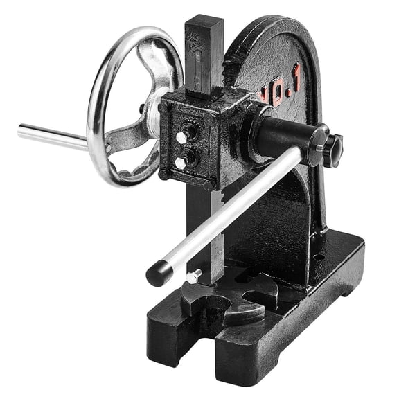 1 Ton Cast Iron Heavy Duty Manual Benchtop Press with Handwheel 5.9 Inch Max Height for Stamping Bending Stretching Forming