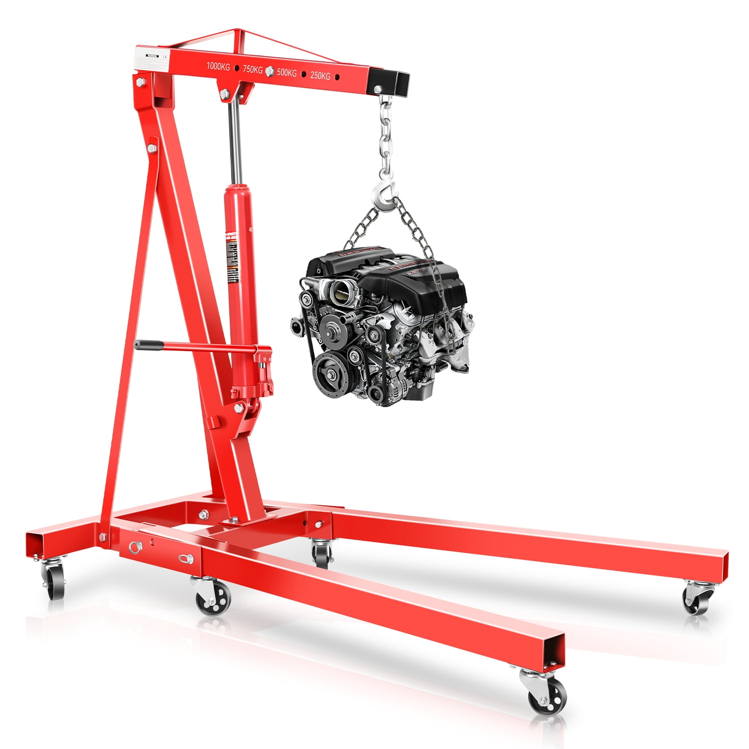 1 Ton Foldable Hydraulic Engine Hoist Cherry Picker Shop Crane Lift