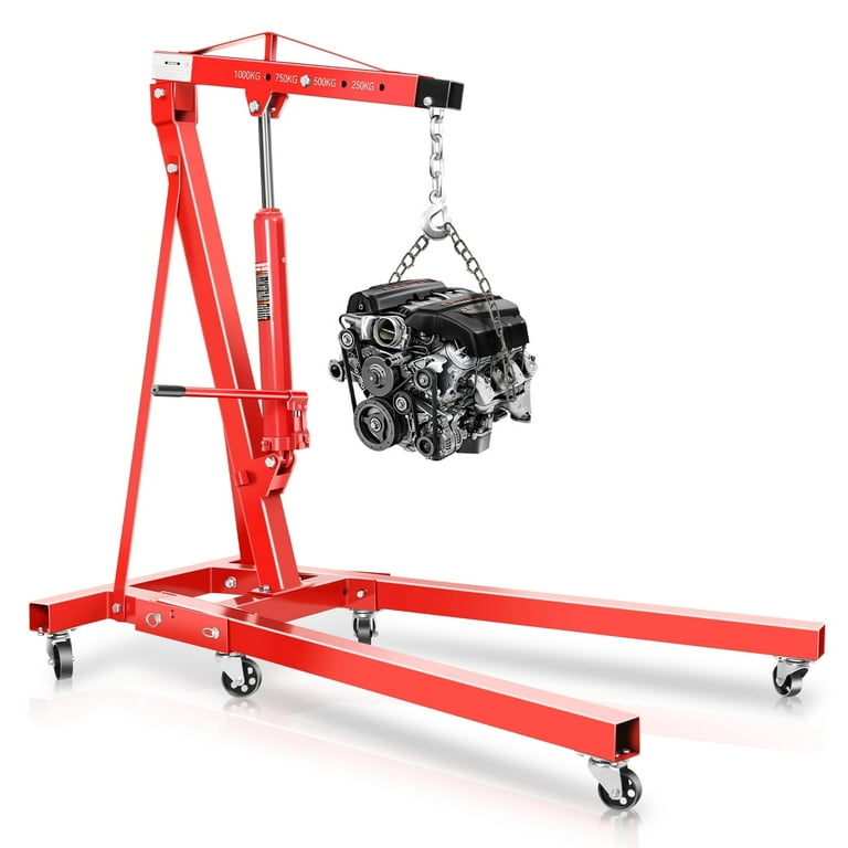DNA Motoring 1 Ton Foldable Hydraulic Engine Hoist Cherry