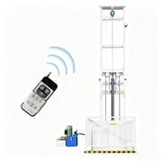 1 Ton Hydraulic Freight Elevator Lift - 2200lbs Capacity Electric Platform Lift with Anti-Fall Safety Device & Cylinder Shield, 9.8ft Lifting Height for Home, Warehouse & Factory