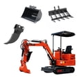 thumbnail image 1 of 1 Ton Mini Excavator Track Digger with B&S Engine Hydraulic Thumb Clamp USA Stock, Mini Excavator Gas Power 1 Ton EPA Certification, 1 of 10