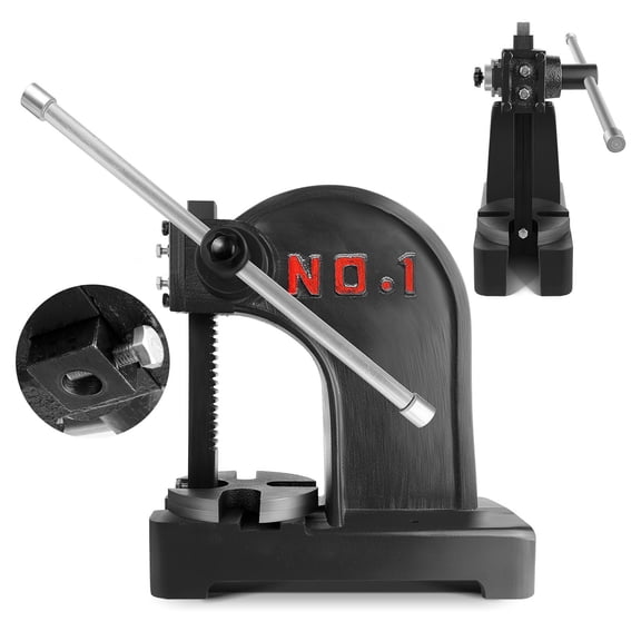 1 Ton Precision Hand Press,Manual Arbor Press With Desktop Mount,Heavy Duty Steel Construction And Compact Design,Manual Desktop Arbor Press For Bearing Installation,Black