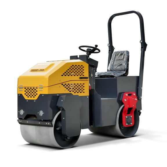MMS 1 Ton Vibratory Road Roller, EPA Gasoline Ride-on Asphalt Compactor