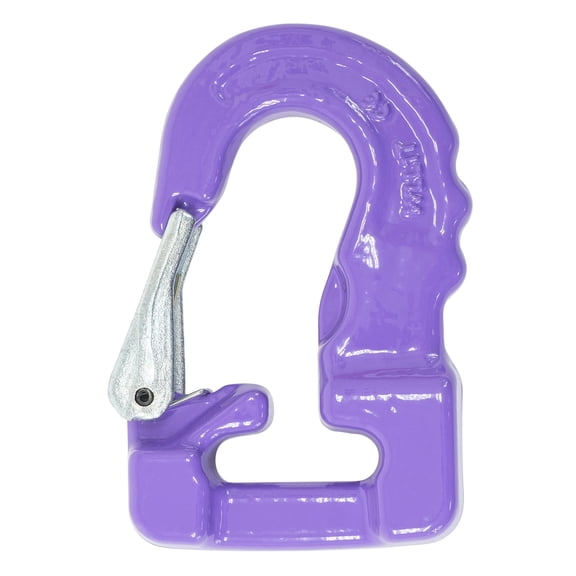 1 Ton Round Sling Hook with Safety Latch  2,600 lbs WLL Heavy Duty Rigging Hook for Round Nylon Slings, Lifting & Hoisting Equipment - Purple