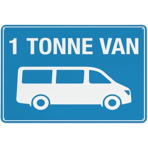 1 Tonne Van Sign For Business 8"x12" Rust Free Aluminum UV Printed, 4 Pre-Drilled Holes Durable Weatherproof, 1 Tonne Van Marker