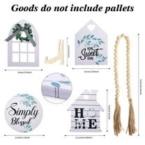 1 × Tray Set (4 Pieces) Clearance! Farmhouse Vintage Wood Two Tiered Tray With Round Handle,2-Tier Presentation Serving Tray Home Decor