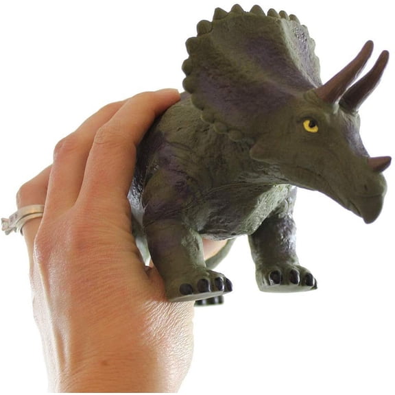 1 Triceratops Large Soft-Feel Dinosaur Toy - 11.5" Long Safe, Flexible, Soft, Big Dinosaur Figurine - No Sharp Edges - Lightweight - Dinosaur Lover Gift