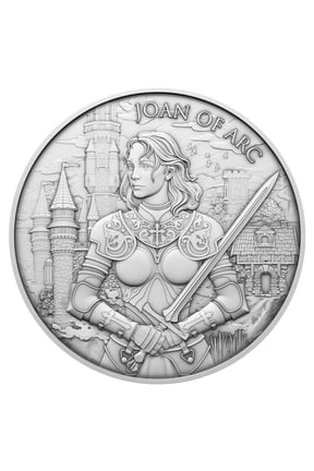1 Troy oz Joan of Arc Design .999 Fine Silver Round